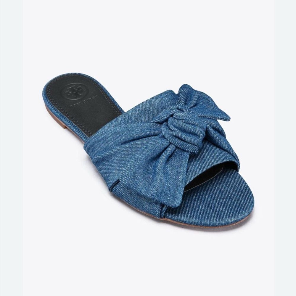 Tory Burch Annabelle Bow Slides Size 9.5 - image 2